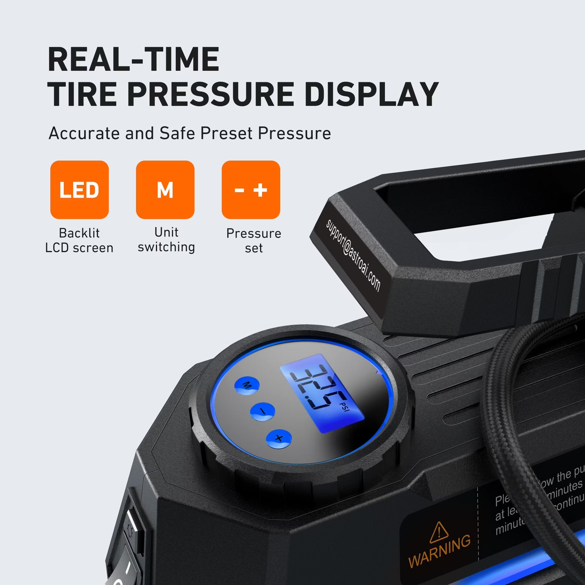 Car Tire Inflator 100 PSI, Electric Tire Compressor, Inflatables Air Car Pump