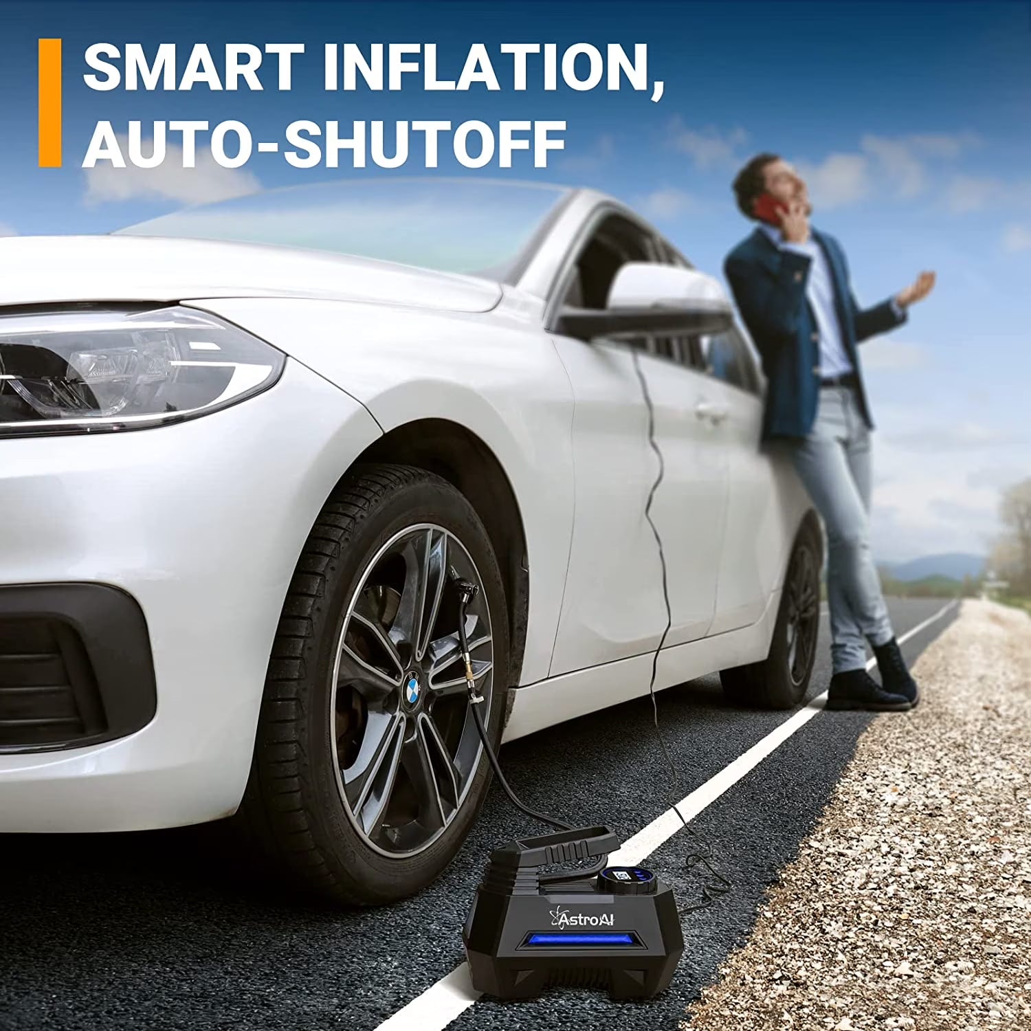 Car Tire Inflator 100 PSI, Electric Tire Compressor, Inflatables Air Car Pump
