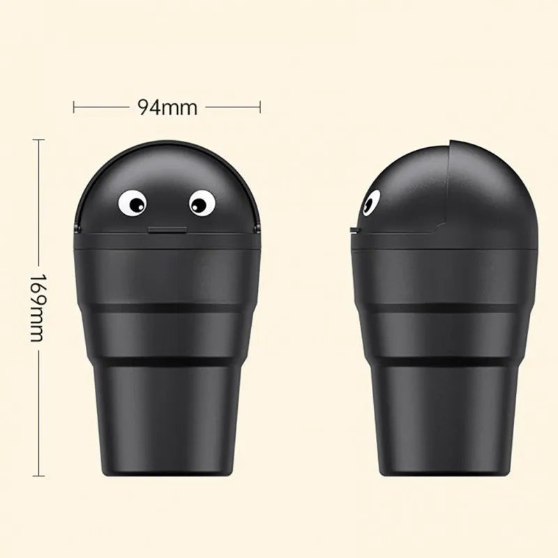Universal Car Trash Can Auto Organizer Storage Box with Swing Lid Cute Mini Automotive Leakproof Vehicle Trash Bin for Car