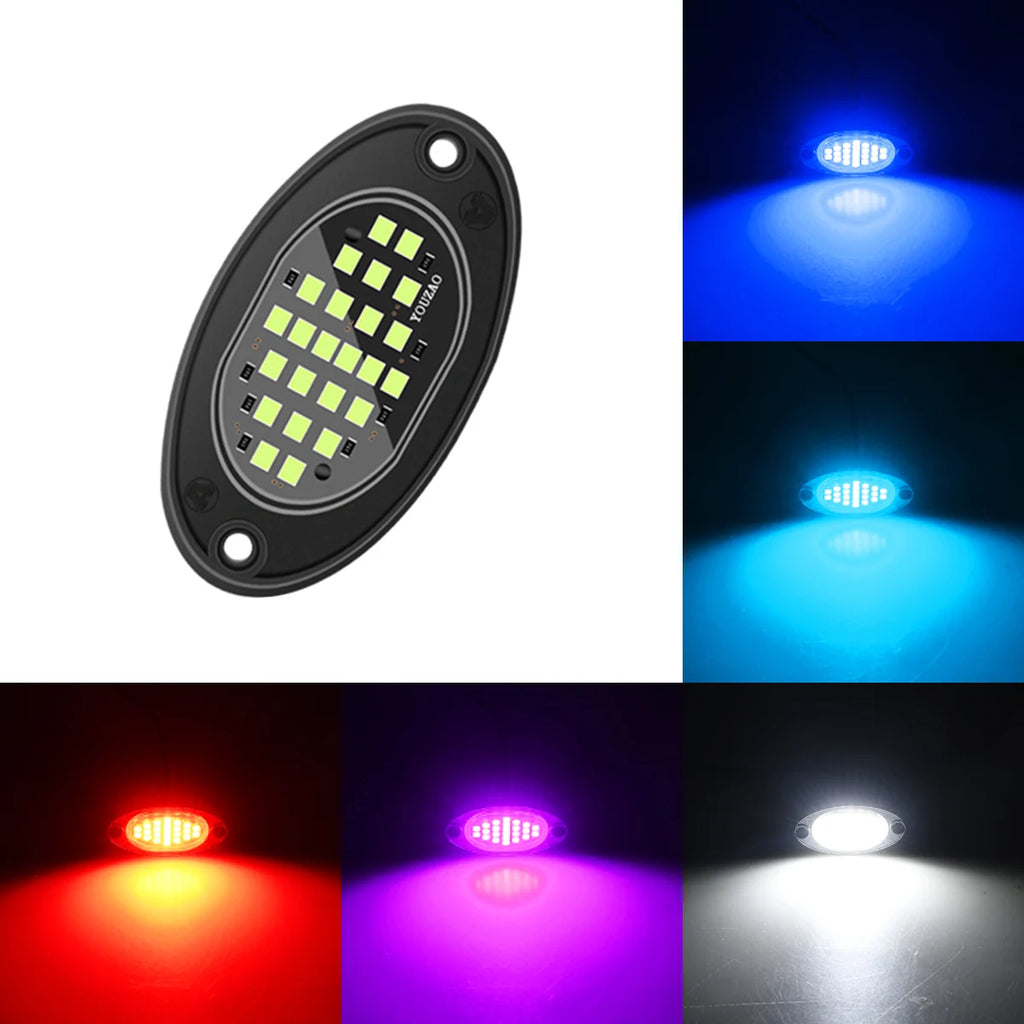 4Pcs Car Chassis Light for Trucks LED Rock Lights with for Pickup off Road Jeep SUV ATV UTV Car